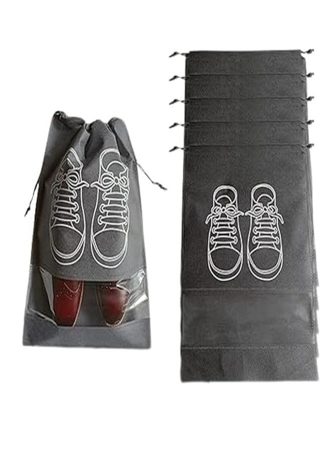 HOMENITY مجموعة حقائب تخزين الأحذية من هومينيتي® - 12 قطعة، حقائب قابلة للغسل وإعادة الاستخدام مع أربطة، مقاومة للماء والغبار، حقائب سفر ملونة شفافة، مقاس 41 × 30 سم - Image 1